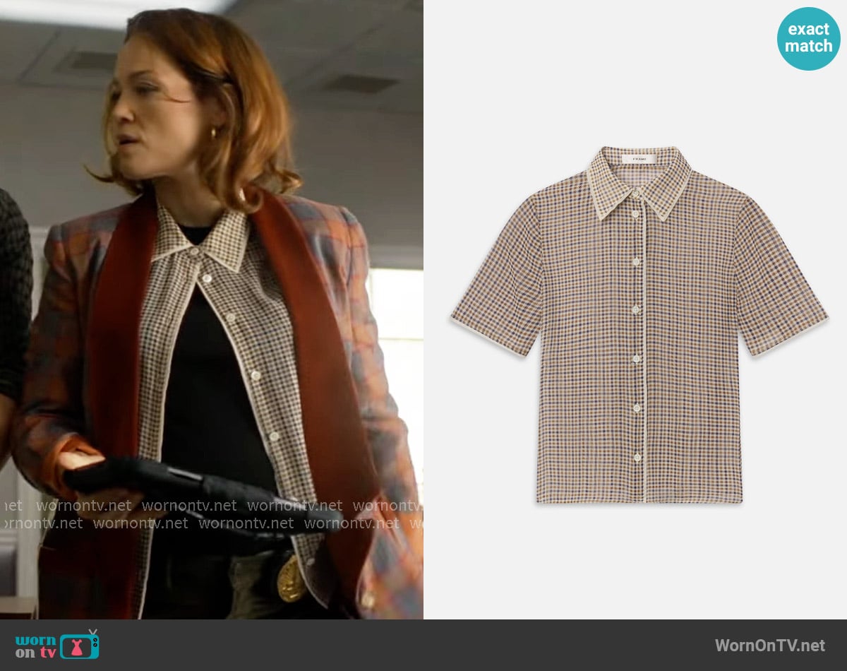 Frame The Silk Check Shirt worn by Angie Polaski (Erika Christensen) on Will Trent
