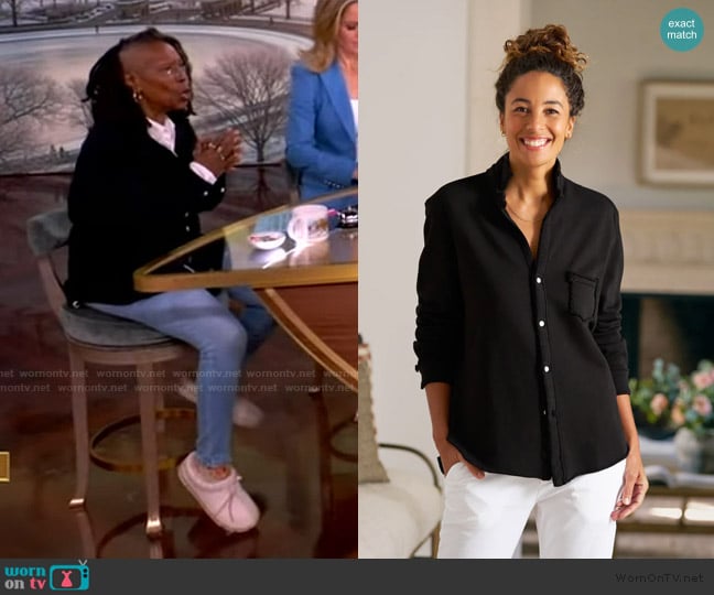Frank and Eileen Eileen Sweatshirt Button-Up worn by Whoopi Goldberg on The View