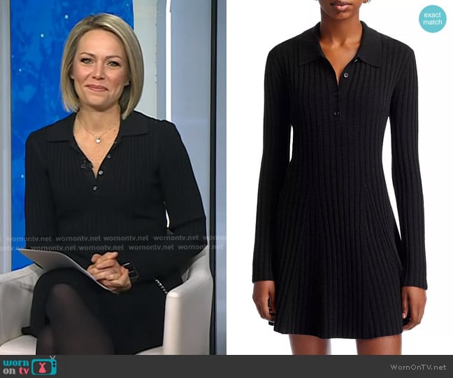 French Connection Vhari Ribbed Button Up Mini Dress worn by Dylan Dreyer on Today