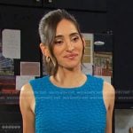 Gabi’s blue textured sleeveless dress on Days of our Lives