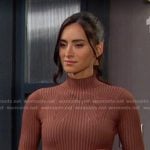 Gabi’s brown ribbed knit mini dress on Days of our Lives