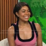 Gabrielle Union-Wade’s pink dress with contrasting trims on CBS Mornings