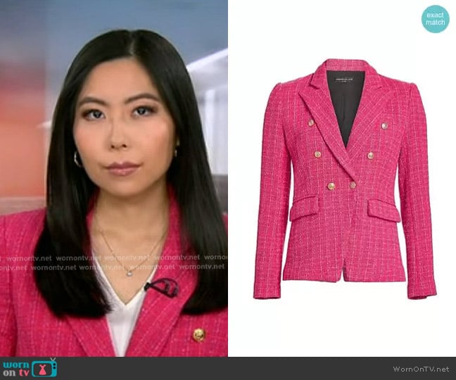 Generation Love Alexa Double Breasted Boucle Blazer worn by Selina Wang on Good Morning America