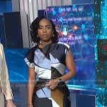 Zinhle's satin geometric print dress on NBC News Daily