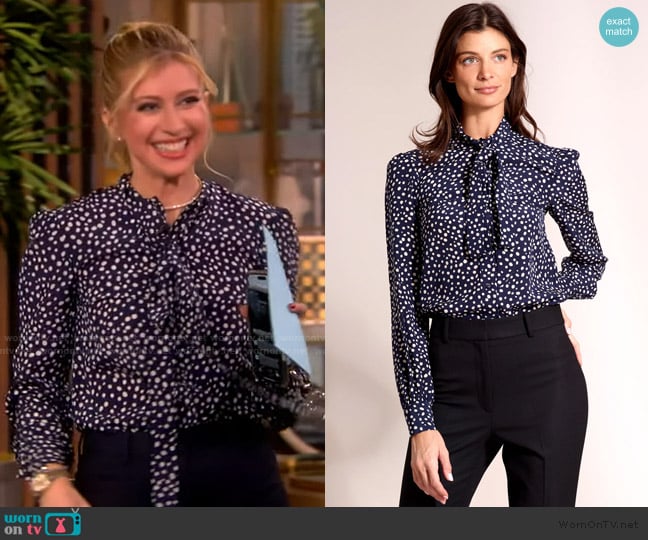 Gilber Gilmore Pussy-Bow Blouse In Silk worn by Sara Eisen on The View