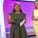 Sheinelle’s khaki green belted dress on Today