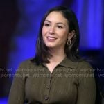 Ali Bauman's green rib knit dress on CBS Mornings