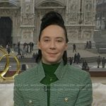 Johnny Weir’s green tweed jacket and pants on Today