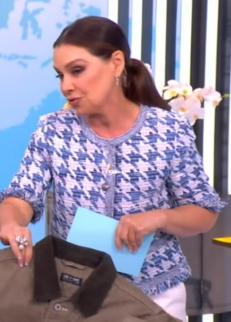 Gretta Monahan’s houndstooth short sleeve jacket on The View