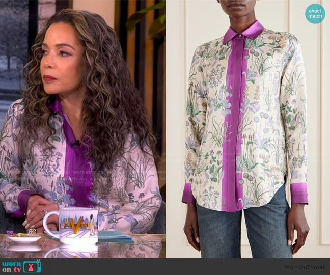 Gucci Printed silk shirt worn by Sunny Hostin on The View
