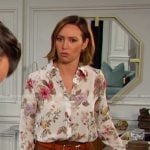 Gwen’s white floral print shirt on Days of our Lives