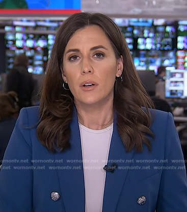 Hallie's blue double breasted blazer on Today