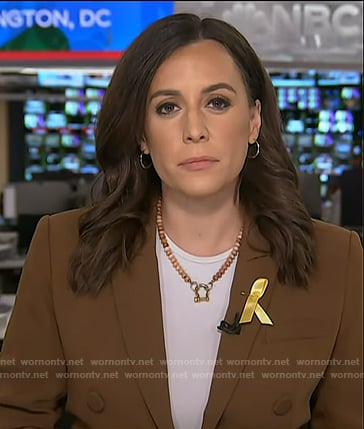 Hallie's brown double breasted blazer on Today