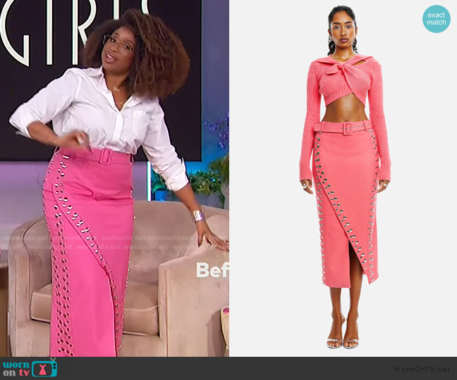 Hanifa Selene studded Skirt worn by Jennifer Hudson on The Jennifer Hudson Show