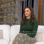 Hanna’s green collared sweater and plaid skirt on Good Morning America