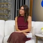 Hanna’s red ribbed pleated dress on Good Morning America