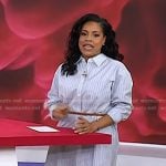 Sheinelle’s striped belted shirtdress on Today