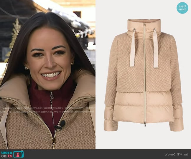 Herno A-shape Down Jacket in revival and chamonix nylon worn by Kaylee Hartung on Today