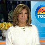 Hoda’s white fuzzy sweater on Today