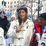Hoda's white toggle coat on Today