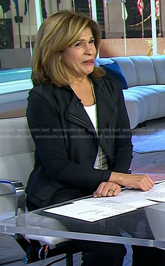 Hoda's black leather moto jacket on Today