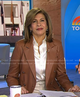 Hoda’s brown leater blazer on Today