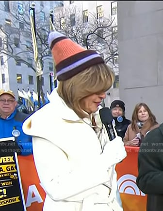 Hoda’s striped knit beanie on Today