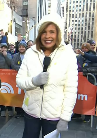 Hoda’s white padded down jacket on Today