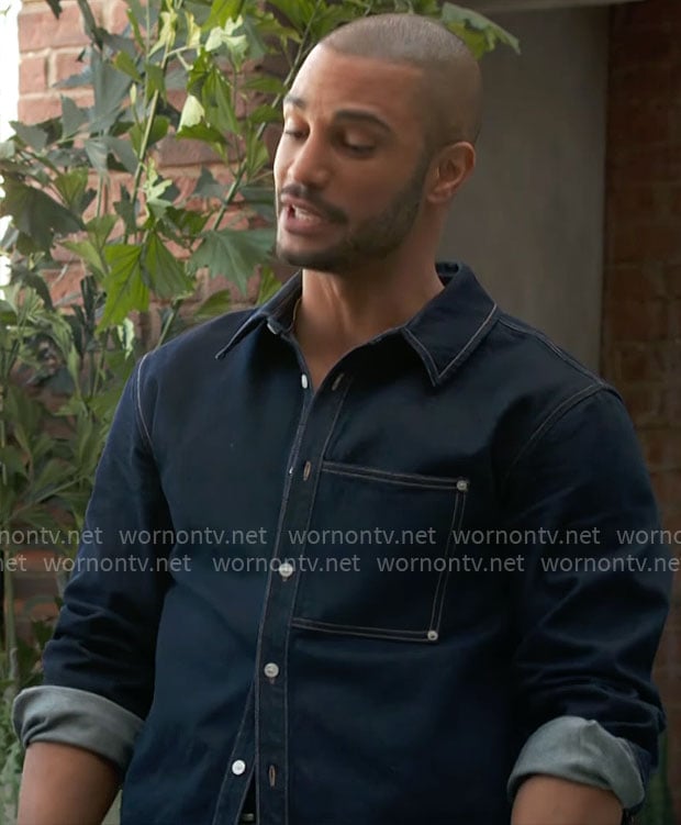 Holden’s denim shirt on The Young and the Restless