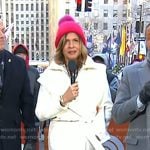 Hoda’s white hooded wool coat on Today