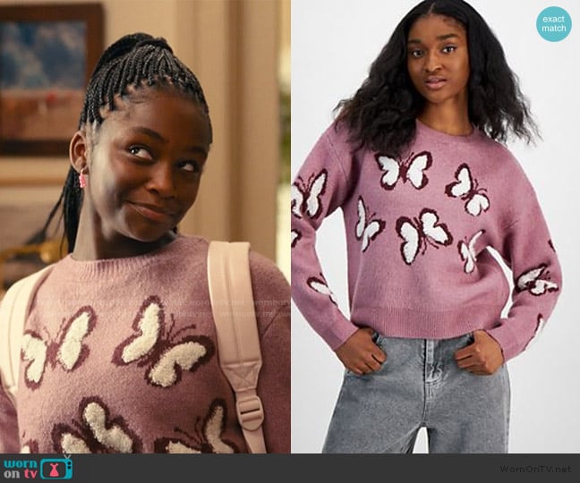 Hooked Up by IOT It Girl Crewneck Sweater worn by Rory (Kyrie McAlpin) on The Burbs