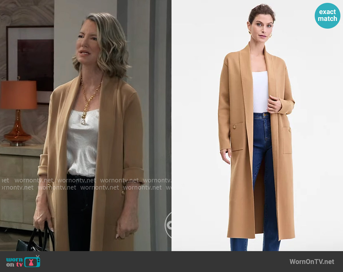 INC International Concepts Duster Cardigan worn by Nina Reeves (Cynthia Watros) on General Hospital