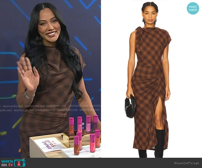 Isabel Marant Etoile Naerys Dress in Dark Bronze worn by Ayesha Curry on Today