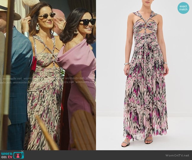 Isabel Marant Rafael Maxi Dress in Pink worn by Bella (Stefania Spampinato) on Landman
