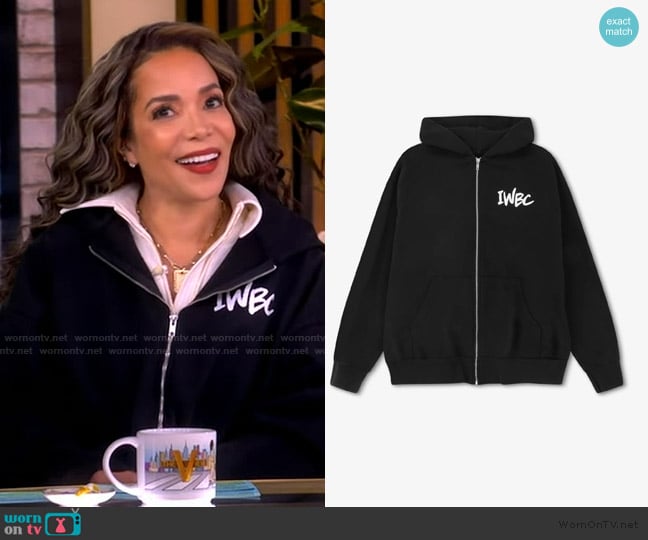 IWBC Just Get Up Unisex Zip Front Hoodie Sweatshirt worn by Sunny Hostin on The View