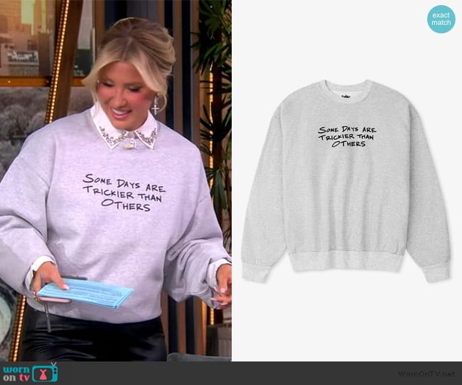 Savannah Chrisley’s gray sweatshirt on The View