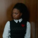 Izzy’s black heart patch vest on The Lincoln Lawyer