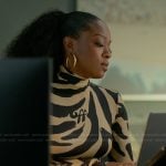 Izzy’s zebra stripe mesh top on The Lincoln Lawyer