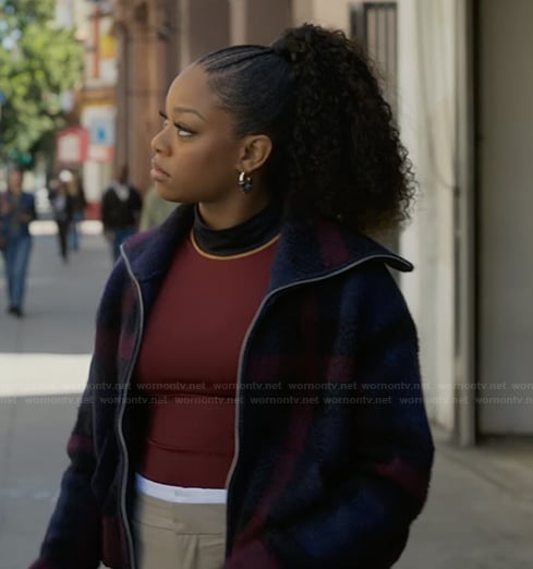 Izzy’s plaid jacket on The Lincoln Lawyer