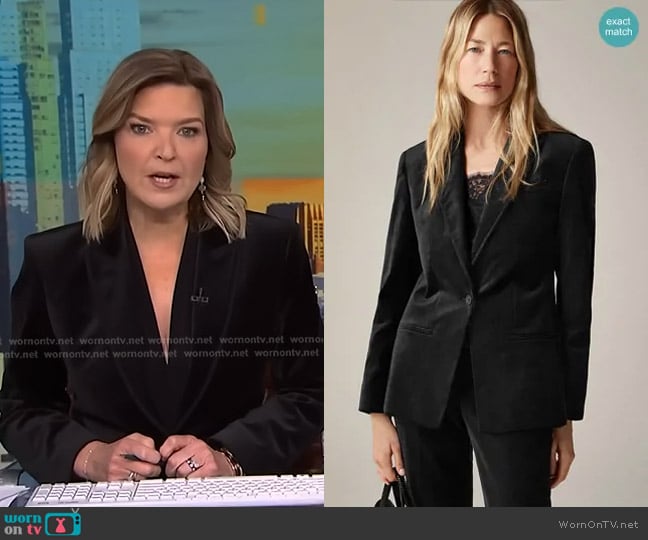 J. Crew Alexandra Blazer in velvet worn by Christine Romans on NBC News Daily