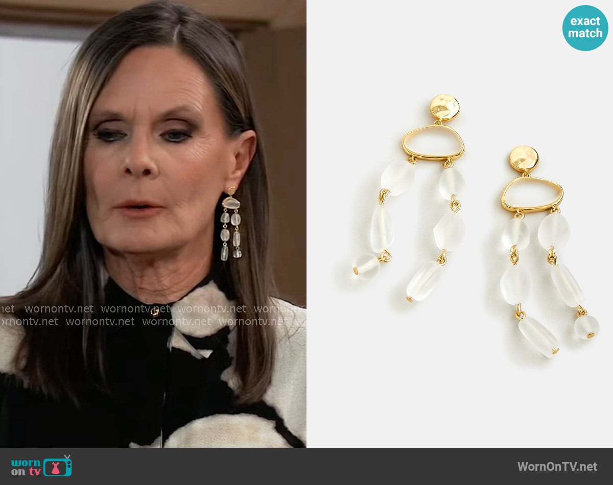 J. Crew Sea glass statement drop earrings worn by Lucy Coe (Lynn Herring) on General Hospital