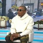 Ja Rule’s white knit hoodie on Today