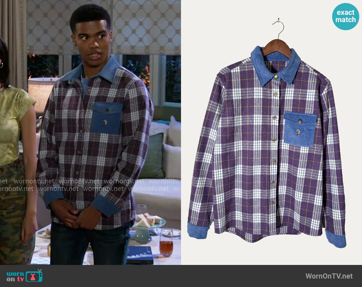 James King Wool Chore Overshirt worn by Tyrell Richardson (Jaden Lucas Miller) on Beyond the Gates