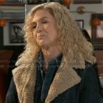 Jan’s denim and sherpa coat on Beyond the Gates