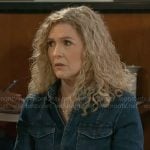 Jan’s denim shirtdress on Beyond the Gates