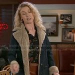 Jan’s denim and sherpa coat on Beyond the Gates
