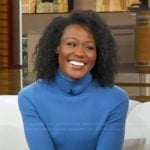 Janai’s blue turtleneck sweater on Good Morning America