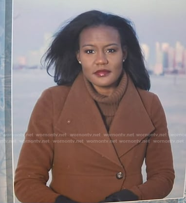Janai's brown coat on Good Morning America