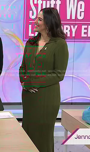 Janelle Lam’s green ribbed polo dress on Today