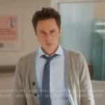 JD’s grey and blue layered cardigan on Scrubs